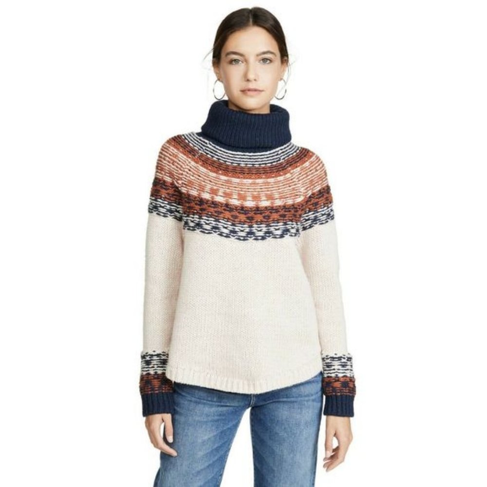 NWT Madewell Brookdale Fair Isle Turtleneck Sweater XXS